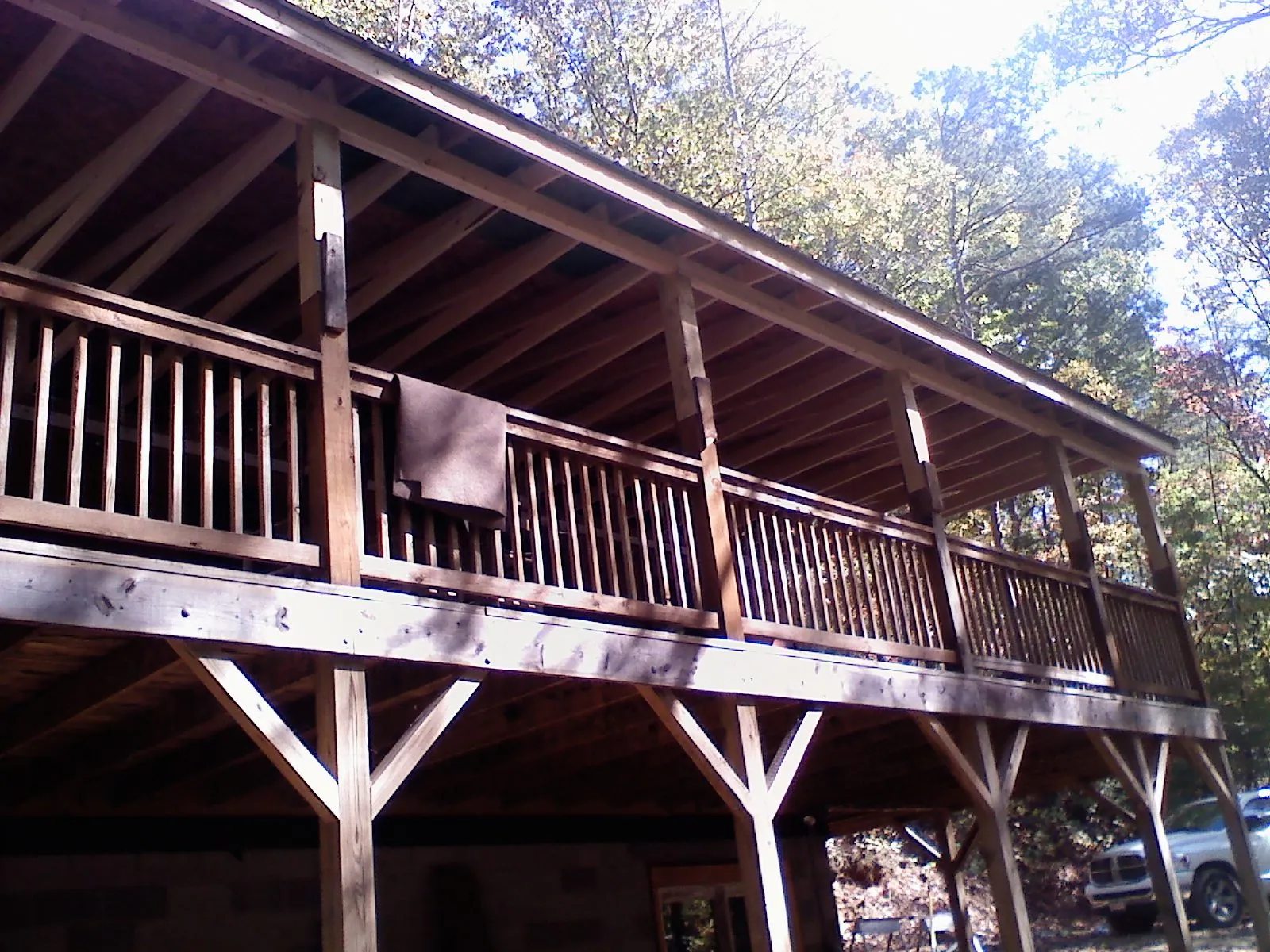 Timber framing under a new elevated porch and deck — Roof Leak Repair in Knightsen by Roofing Brothers
